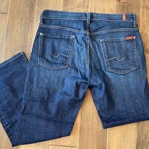 7 for all Mankind Austyn Dark Wash Straight Leg Sz 34